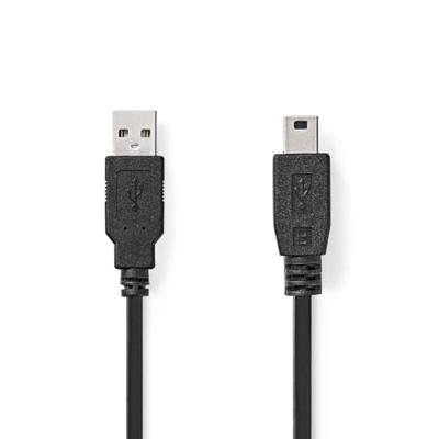 Nedis USB-Kabel | USB 2.0 | USB-A Male | USB Mini-B 5-Pins Male | 480 Mbps | Vernikkeld | 2.00 m | Rond | PVC | Zwart | Label - CCGL60300BK20 Nedis USB-Kabel | USB 2.0 | USB-A Male | USB Mini-B 5-Pins Male | 480 Mbps | Vernikkeld | 2.00 m | Rond | PVC | Zwart | Label - CCGL60300BK20