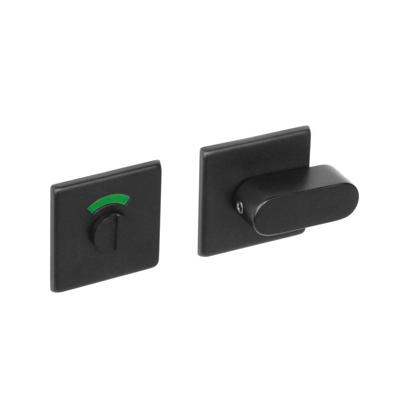 Intersteel Rozet vierkant met toilet-/badkamersluiting comfort plat verdekt 50x5mm - RVS/mat zwart