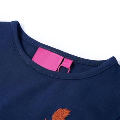Kindershirt met lange mouwen eekhoornprint 128 marineblauw