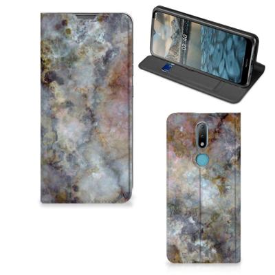 Nokia 2.4 | Standcase | Marmer Grijs