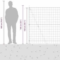 VidaXL Hek met paal zilver 1,5 x 10 m staal - thumbnail
