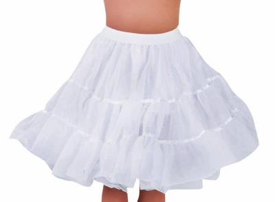 Petticoat kniehoogte wit met elastiek luxe