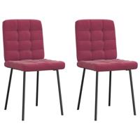Eetkamerstoelen 2 st fluweel wijnrood - thumbnail