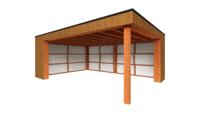 Trendhout Buitenverblijf Capri 610x490 - Plat dak model links- Plat dak- Onbehandeld lariks Douglas hout- Trendhout - thumbnail