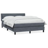 Boxspring met matras fluweel donkergrijs 140x210 cm - thumbnail
