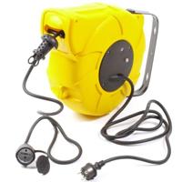 Kabelhaspel wand 15+2 meter 3x 1,5 mm H05VV-F met oprolautomaat - thumbnail