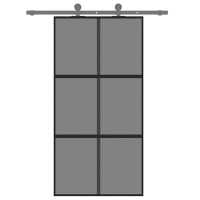 VidaXL Schuifdeur 102,5x205 cm gehard glas en aluminium zwart
