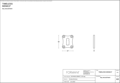 Formani | Sleutelplaatje | MSNK37 | 44mm | messing ongelakt