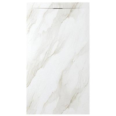 Zenon Essenza Minimal douchevloer - 120x90cm - antislip - antibacterieel - mineraalmarmer - rechthoek - Marble gold (wit) 400000000000044794