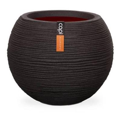 Capi bloempot nature rib bolvormig 62x48 cm zwart kblr271