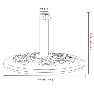 VidaXL Parasolvoet voor stok van ø38 / 48 mm 12 kg rond