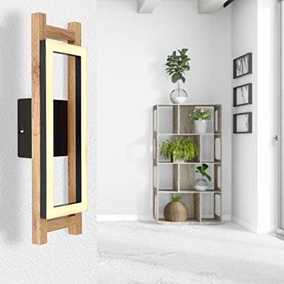 Globo Design wandlampIlla zwart met hout - 67266W