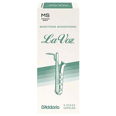 D'Addario Woodwinds RLC05MS La Voz Baritonsaxofoonriet, Medium Soft, 5-pack, Unfiled D'Addario Woodwinds RLC05MS La Voz Baritonsaxofoonriet, Medium Soft, 5-pack, Unfiled
