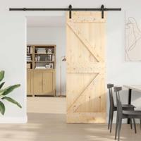 Schuifdeur met beslag 70x210 cm massief grenenhout - thumbnail