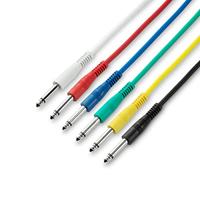 Adam Hall K3IPP0060SET Jackplug Audio Aansluitkabel [6x Jackplug male 6,3 mm (mono) - 6x Jackplug male 6,3 mm (mono)] 0.60 m Wit, Rood, Blauw, Groen, Geel, - thumbnail
