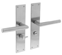 Intersteel Deurkruk Jura Hoek 90° op schild met toilet-/badkamersluiting 63/8mm - RVS - thumbnail
