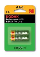Oplaadbare Batterij LR6 Kodak NI-MH 2600 mAh (2 pcs) - thumbnail