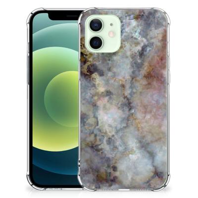 iPhone 12 Mini Anti-Shock Hoesje Marmer Grijs iPhone 12 Mini Anti-Shock Hoesje Marmer Grijs