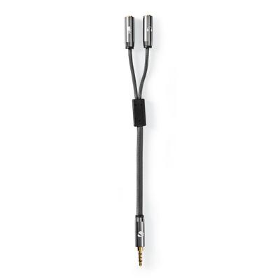 Nedis Stereo-Audiokabel | 3,5 mm Male | 2x 3,5 mm Female | 0.2 m | 1 stuks - CATB22150GY02 CATB22150GY02 - thumbnail