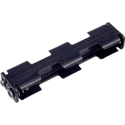 TRU COMPONENTS BH342-1B Batterijhouder Aantal cellen: 4 AA (penlite) Drukknopaansluiting