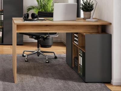 Hoekbureau ADRIANO 1 deur grafiet/navarra eik