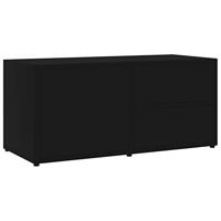 VidaXL Tv-meubel 80x34x36 cm bewerkt hout zwart - thumbnail