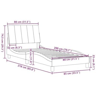 Bedframe zonder matras "Hanko" 80x200 cm stof donkerbruin
