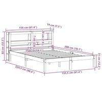 Bedframe met hoofdbord massief grenenhout wasbruin 150x200 cm - thumbnail