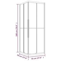 VidaXL Douchecabine 70x70x180 cm mat esg zwart - thumbnail