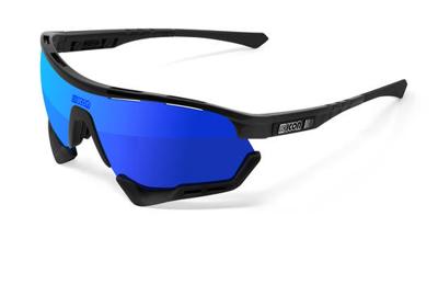 Scicon - Fietsbril - Aerotech XXL - Zwart Gloss - Multimirror Lens Blauw