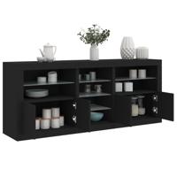 Dressoir met LED-verlichting 181,5x37x67 cm zwart - thumbnail