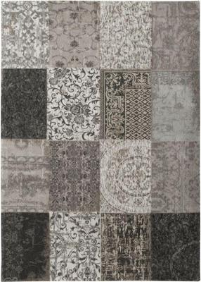 Louis de Poortere - 8101 Vintage Patchwork Black & White - 280x360 cm Vloerkleed