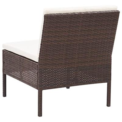 3-delige Loungeset met kussens poly rattan bruin 3-delige Loungeset met kussens poly rattan bruin