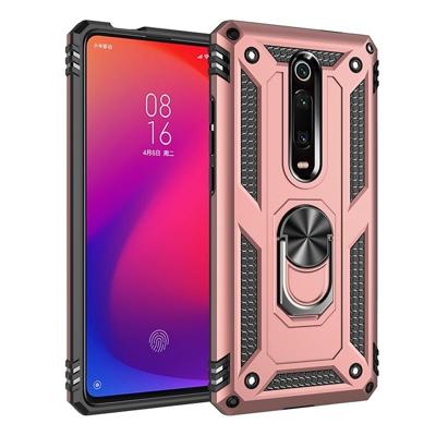 Armor schokbestendig TPU + PC beschermende case met 360 graden rotatie houder voor Xiaomi Redmi K20 (Rose Gold)