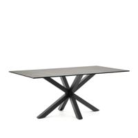 Kave Home Eettafel 'Argo' Iron Moss Keramiek, 180 x 100cm, kleur Zwart - thumbnail