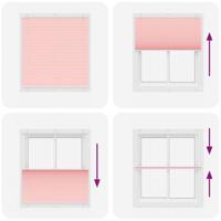Pliss rolgordijn 120x100cm stofbreedte 119,4cm polyester roze - thumbnail
