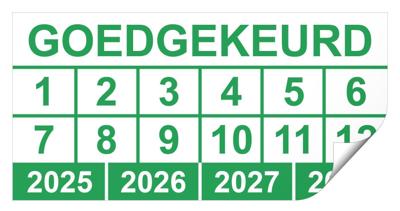 Keuringssticker goedgekeurd rechthoek 50 x 25 mm - 250 stuks (op rol)