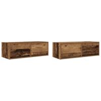 Tv-meubels 2 st 80x31x25,5 cm bewerkt hout oud houtkleurig - thumbnail