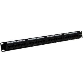 Patchpaneel 19" 24 voudig Cat6 met 24 utp aansluitingen RJ45 T568A en T568B gelabeld