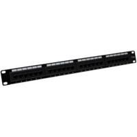 Patchpaneel 19" 24 voudig Cat6 met 24 utp aansluitingen RJ45 T568A en T568B gelabeld - thumbnail