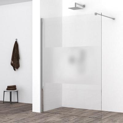 Wiesbaden Comfort Inloopdouche 160x200cm - Helder Nano Glas & Melkglas Band