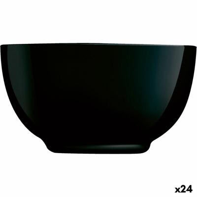 Kom Luminarc Diwali Noir Zwart Glas 14,5 cm (24 Stuks)