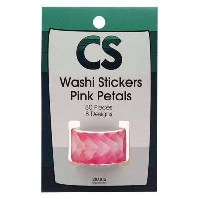 Colorations - washi stickers - roze bloemblaadjes, 80st.