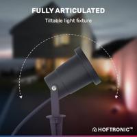 Set van 9 Sydney Smart prikspots - RGBWW - Wifi + Bluetooth - 5,5 Watt 345 lumen - IP65 Waterdicht - 1,5m netsnoer - Bestuurbaar via app - Google Home, Amazon Alexa en Siri - Zwart - Tuinspots - thumbnail