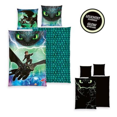 Herding Dreamworks Dragons Beddengoedset, Omkeerbaar, Dekbedovertrek 135 X 200 Cm, Kussensloop 80 X 80 Cm, Meerkleurig