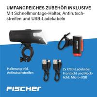 FISCHER FAHRRAD TWIN-60/30/15 Fietsverlichtingsset LED Zwart - thumbnail