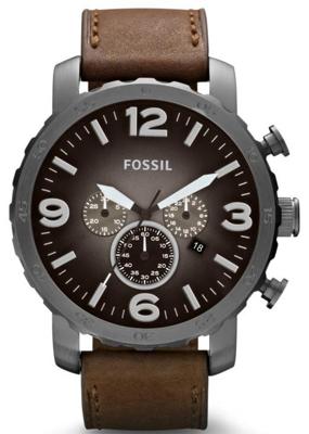Horlogeband Fossil JR1424 / 25xxxx Leder Bruin 24mm