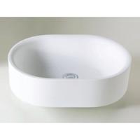 Waskom Opbouw Crosstone Solid Surface 51x36x13 cm Mat Wit Aqua Splash - thumbnail