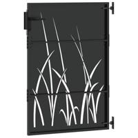 Tuinpoort met slot Zwart 85 x 150 cm Poedergecoat staal - thumbnail