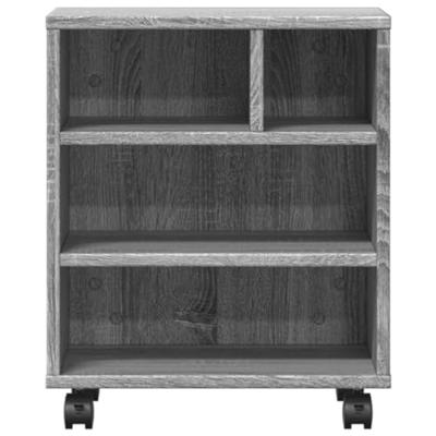 Printerkastje met wielen 41x32x48 cm grijs sonoma eikenkleur